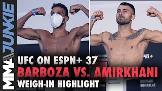 Edson Barboza lean at weigh-ins for Makwan Amirkhani | UFC on ESPN+ 37 weigh-in highlight