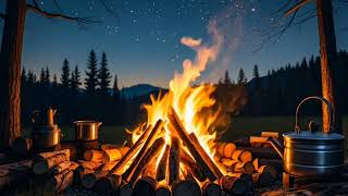 Bonfire at night with animal sounds #bonfire #night #animalsounds