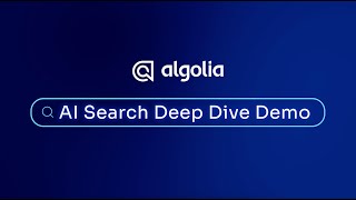 Algolia AI Search Deep Dive Demo