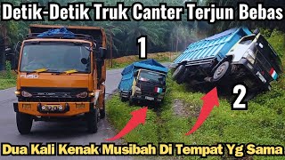 Detik-Detik Truk Canter Terjun Bebas Dari Atas Tanjakan Saat Di Tarik Lepas Dua Kali Kenak Musibah