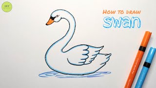 How To Draw A Swan Easy Step By Step | Swan Drawing Tutorial