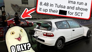 HATER GETS HUMBLED! 1000HP K20 Civic Underdog Victory!