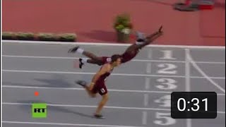 ‘Superman dive’ at finish line gives 400m hurdler dramatic victory