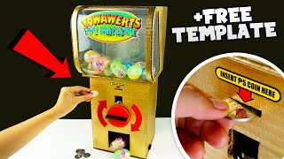 How To Make Toy Capsule Vending Machine from Cardboard | Coin-Operated Invention | Easy DIY Craft