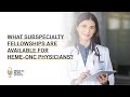 What Subspecialty fellowships are available for Hematology Oncology doctors?