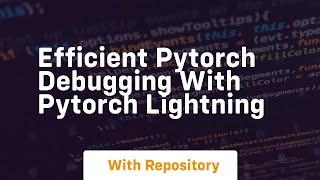 efficient pytorch debugging with pytorch lightning