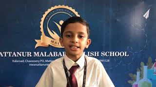 Mattanur Malabar English School- Speech by Master Sayhan of 2 E about Gandhiji