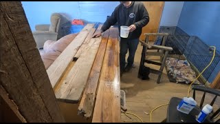 100 YEAR OLD CHESTNUT BARN WOOD TRANSFORMED INTO BEAUTIFUL RUSTIC FARMHOUSE SHELVES