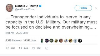 Trump announces a ban on transgender people serving in U.S. military
