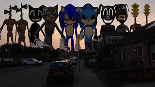 TEAM Siren Head VS TEAM Cartoon Cat VS TEAM Sonic.EXE VS TEAM Cartoon Dog VS TEAM Traffic Light Head