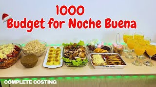 1000 BUDGET FOR NOCHE BUENA | COMPLETE COSTING | Tipid Tips atbp