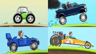 Hill Climb Racing: 4 Vehicles Full Upgraded ( Electric Car, Super Diesel, Rally Car, Dragster)