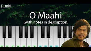 O Maahi (Dunki) | ON DEMAND Easy Piano Tutorial with Notes in Description | Perfect Piano