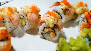 水果壽司加州卷Salmon Sushi│California Roll│Shrimp Hand Roll║Tucheng, New Taipei City, Taiwan