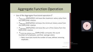 DBMS MODULE 2 Aggregate Functions