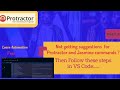 Solve issue to get suggestions in VS code for protractor & jasmine | Auto complete commands VS Code