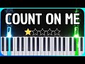 Bruno Mars - Count on Me - Easy Piano Tutorial + Sheet Music