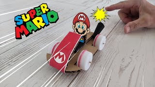 CARDBOARD PULL BACK CAR Toy DIY with Mario Kart｜FUNNY THINGS Paper Craft Idea