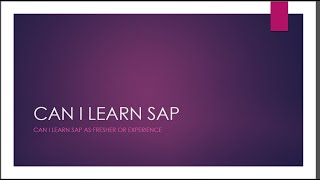 CAN I LEARN SAP FICO AS A FRESHER