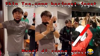 Usai taklukan Singapura dengan telak!!||Shin Tae-yong joget gembira dan mandi di ruang ganti!!