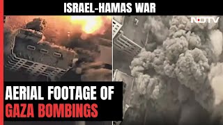 Israeli Air Force Bombs Over 200 Targets In Gaza Strip, Posts Aerial Video | Israel Hamas War