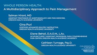 2023 NF Summit: Panel - Whole Person Health-A Multidisciplinary Approach to Pain Management-10AM