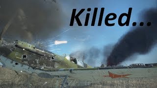 Killed after landing.