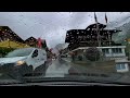 breathtaking drive in switzerland 🇨🇭 lauterbrunnen valley in summer rain