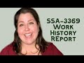 In-depth Walkthrough with a Lawyer of SSA-3369-BK - Work History Report for Social Security Claim