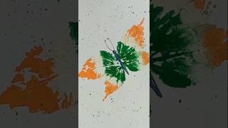 Easy and simple butterfly #leaf printing #republicday #special