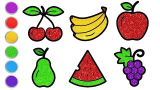 How To Draw Fruits For Kids | Fruits Coloring, Painting | Fruits #aqsasamreendrawings