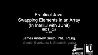 Practical Java: Swapping Elements in an Array (in IntelliJ)