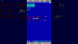 Add two no program in c language | turbo cpp | BCA 1 semester | c programing