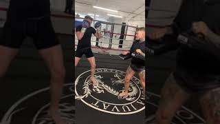 Dan Deane padwork. Thai pads with cage warriors Jordan Vucenic