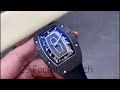 G+ Factory Richard Mille RM07 31.4mm Titanium&Carbon Fiber Black Rubber Strap Skeletonized Dial