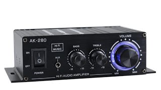 AK280 MINI AMPLIFICADOR SIN BLUETOOTH, USB, SD, AUX, FM SERIE AK-380, 370, 280, 270 #2024