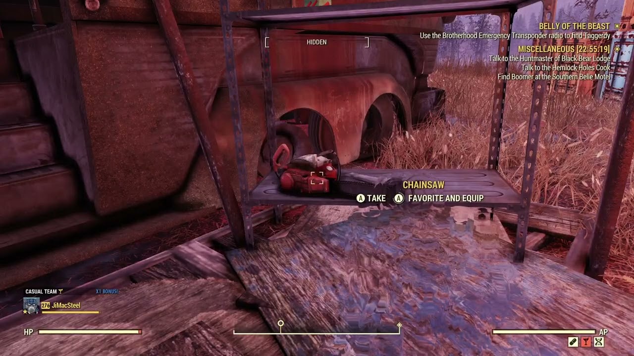 Fallout 76 Chainsaw Location - Crimson Prospect - YouTube