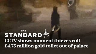 CCTV shows moment thieves roll £4.75 million gold toilet out of Blenheim Palace