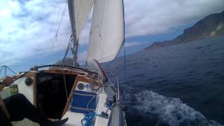 2014.Sailing Kulani around the back side of Catalina Island