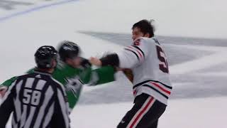 Reese Johnson VS Nick Caamano Fight Chicago Blackhawks at Dallas Stars