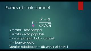 Uji t satu sampel (perhitungan manual dan uji hipotesis nya)