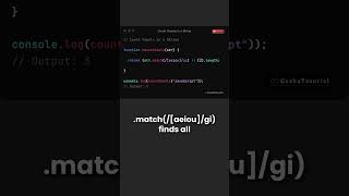 How to Count Vowels in a String in JavaScript | Quick Tip #javascript #shorts #shortsfeed