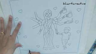 mother's day Drawing|part 1|mother's day Poster|Drawing for Mothers day|Poster for mother day|mother