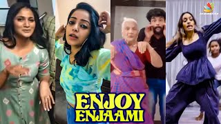 🔴Enjoy Enjaami Celebrities Dance Cover | Losliya, Janani, Nazriya, Singer Dhee, Arivu, Alya Manasa