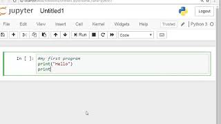 Hello program in Python using Jupyter Notebook