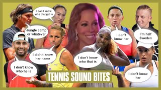 Tennis Sound Bites | I Don't Know Her, Awkward \u0026 Funny Interviews, Rude \u0026 Confused Reporters