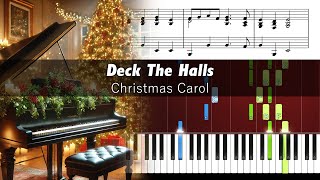 Deck The Halls - Piano Tutorial with Sheet Music