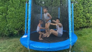 JumpTek 8ft. Trampoline with Enclosure Combo unboxing and Setup