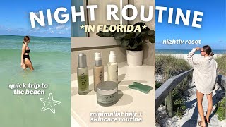 NIGHT ROUTINE 2023 IN FLORIDA | Reset With Me, Minimalist Skin & Hair Routine, & Wind Down With Me
