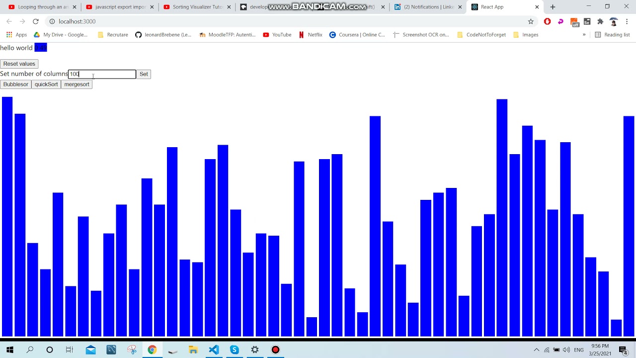 Sorting Algorithm Using React - YouTube